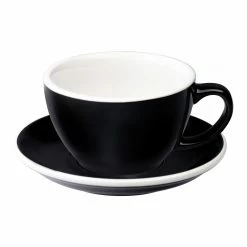 Loveramics Egg - Cafe Latte 300 Ml Cup And Saucer - Black
